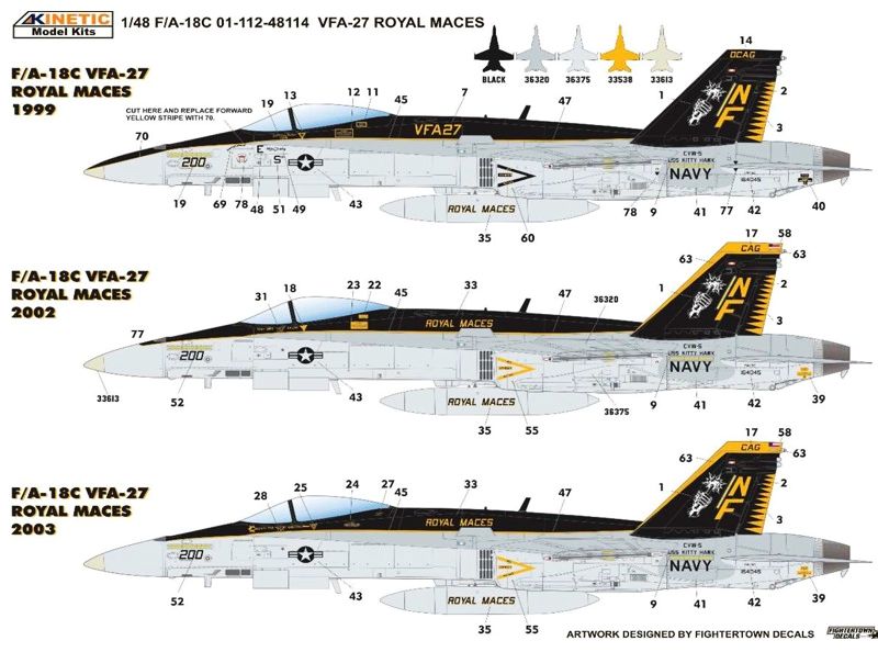 Kinetic F/A-18C VFA-27 Royal Maces Hornet 1/48